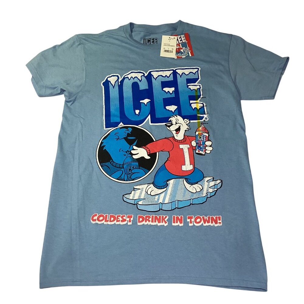 ICEE Retro Styled ICEE Lt Blue Unisex Size Small TShirt Short Sleeve Graphic NEW